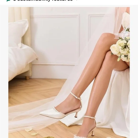 White Pearl-Embellished Women's Heels - Picture 2 of 6